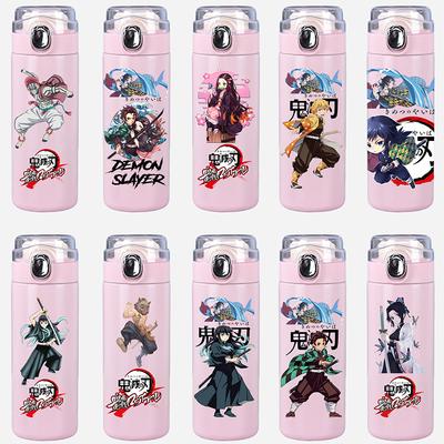 Anime Kreskówka Kimetsu no Yaiba Nadrukowany Kubek Termosowy Przenośny Stal Nierdzewna 400 ml Butelka na Wodę Szczelny Kubek na Wodę Kempingowy Prezent