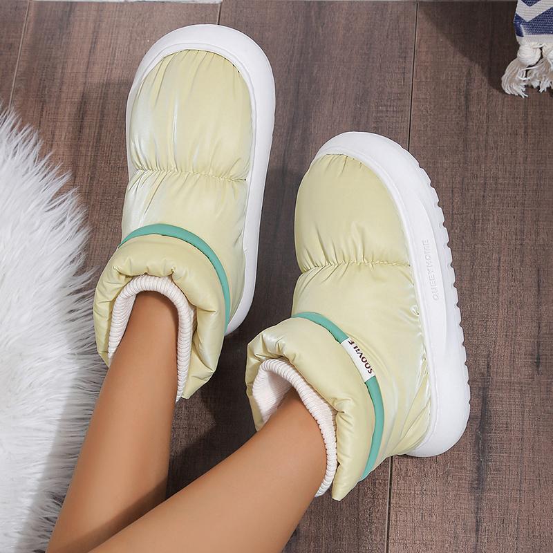 Fashion Women's Waterproof Down Cotton Padded Shoes Warm Plush Thick Bottom Snow Boots Women 2025 Platform Non-Slip Winter Ankle Boots