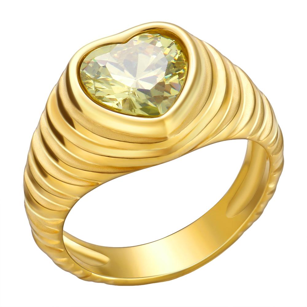 

Роскошное кольцо с сердечком из нержавеющей стали 316 для женщин, высококачественные кольца с персиковым сердечком и цирконием, кольца на палец, ювелирные изделия 7