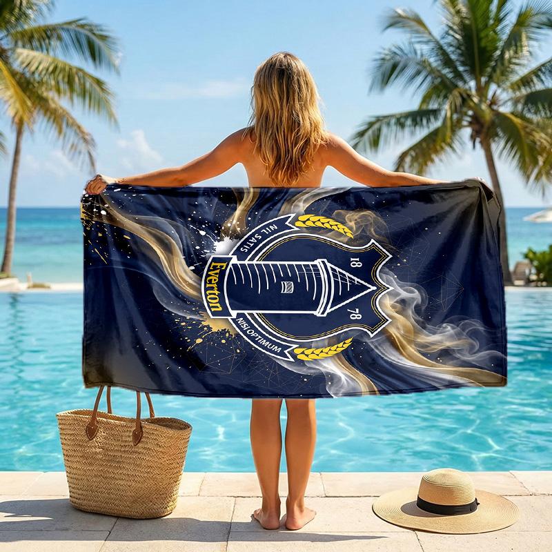 Everton Football Beach Towel Soft Microfiber Summer Towel Quick Dry Absorbent Towel for Beach Swimming Pool Travel