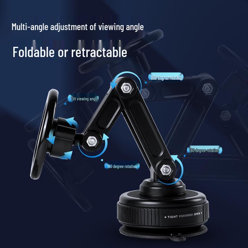 Rotating Magnetic Car Phone Holder with Foldable Suction Cup