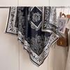 Fashionable Retro European-Style Flowery Large Square Scarf Double-Sided Women'S Imitation Cashmere Warm Scarf Simple And Versatile