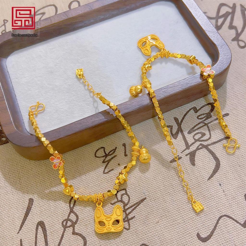 Gold-Plated Fox Mask Butterfly Bracelet - Fashion 2026 Niche Rave Style