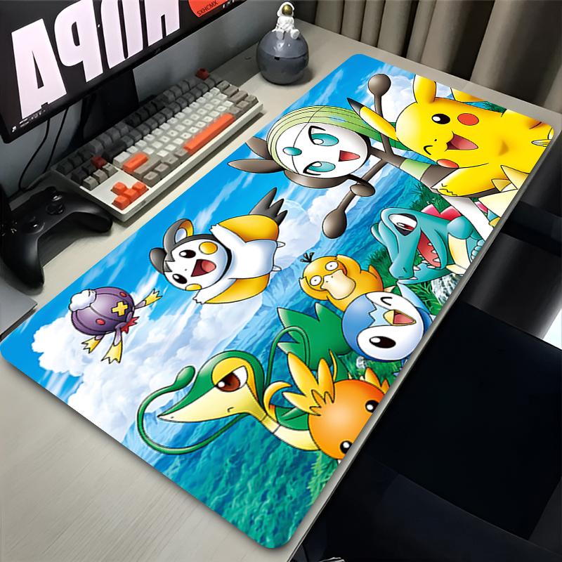 Kawaii Emolga Large Mouse Pad XXL Pc Gamer Cabinet Keyboard Mouse Mat Gaming PPokemon Rubber Mousepad Desk Accessories