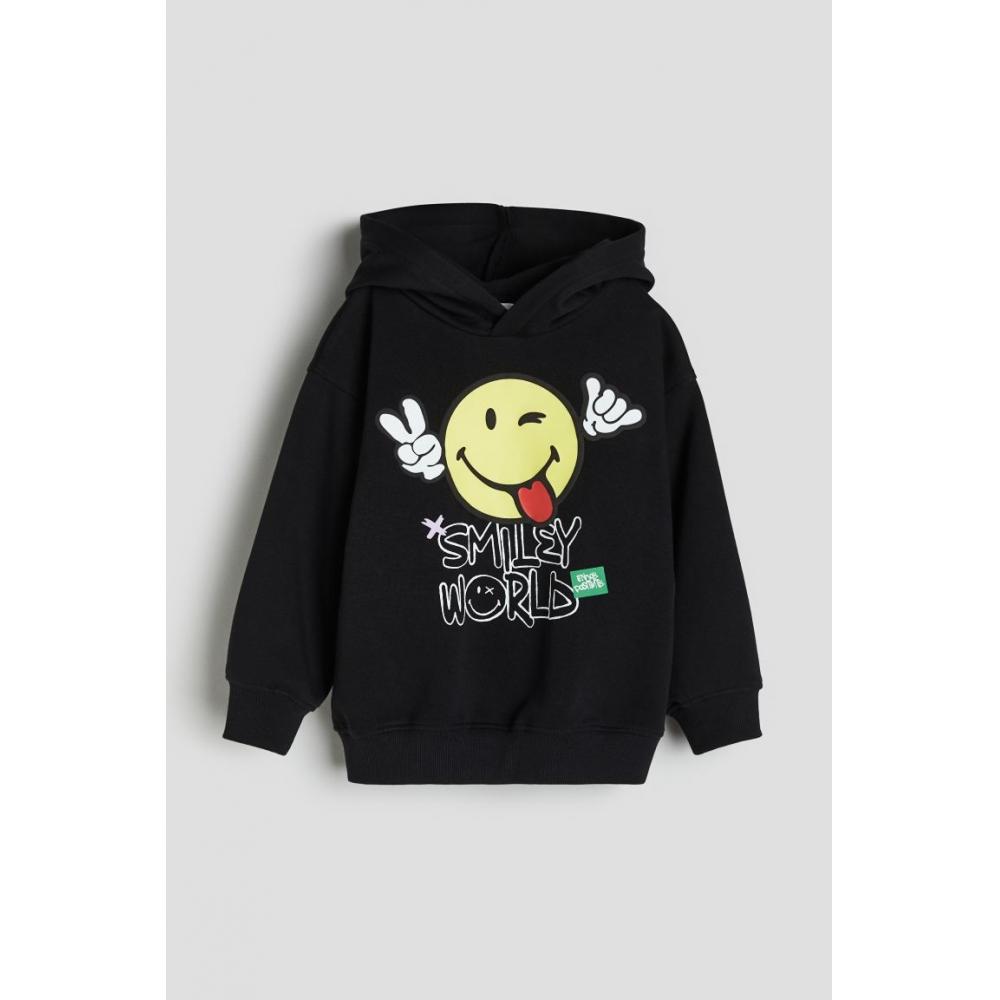 

Толстовка с принтом HM черная SmileyWorld