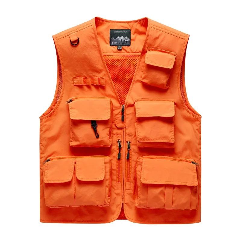 Summer Men Mesh Pockets Fishing Photography Breathable Vests Coats Men Outdoor Waistcoats Sleeveless Jackets