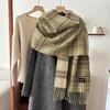 Korean Style Double sided Plaid Scarf for Autumn and Winter Couples and Students Versatile Scarf Japanese Style Sweet Thickened Warm Shawl