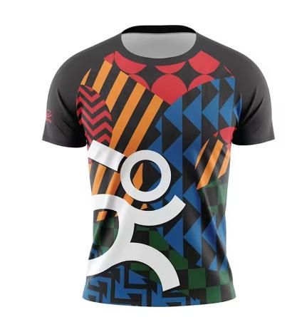 Simple Fashion Running T-Shirt Summer Casual Outdoor Fitness 3D Printed Men's Sports T-Shirt