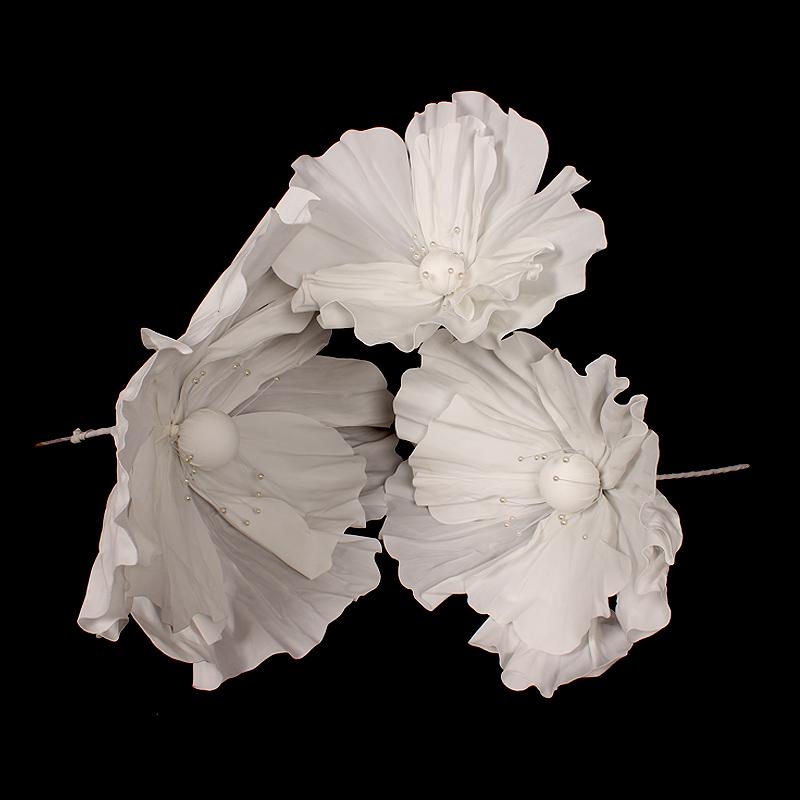 Wedding Aisle Floral Decorations: Foam, Silk, and Mesh Flower Arrangements