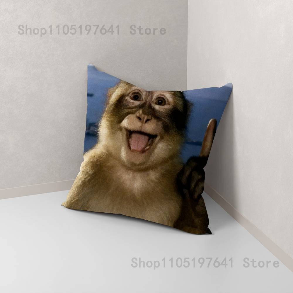 Funny Cute Monkey Emoji Pillow Case For Sofa Decor Car Office Room Printing Cushion Cover Decorations and Protector