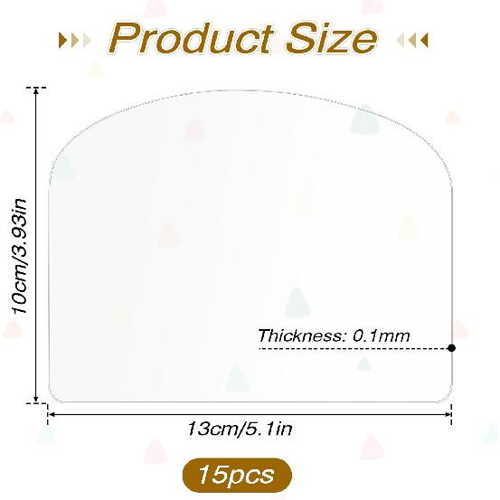 15 Pcs Cake Smoother Cake Cream Scraper Transparent Plastic Scraper Tool, Flexible Plastic Cake Scraper Smoother, Cake Smoother Scraper for Bread