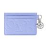 Louis Vuitton LV Charms Card Holder Blue Frost Monogram Embossed Empreinte Cowhide Leather Women Wallets M26523