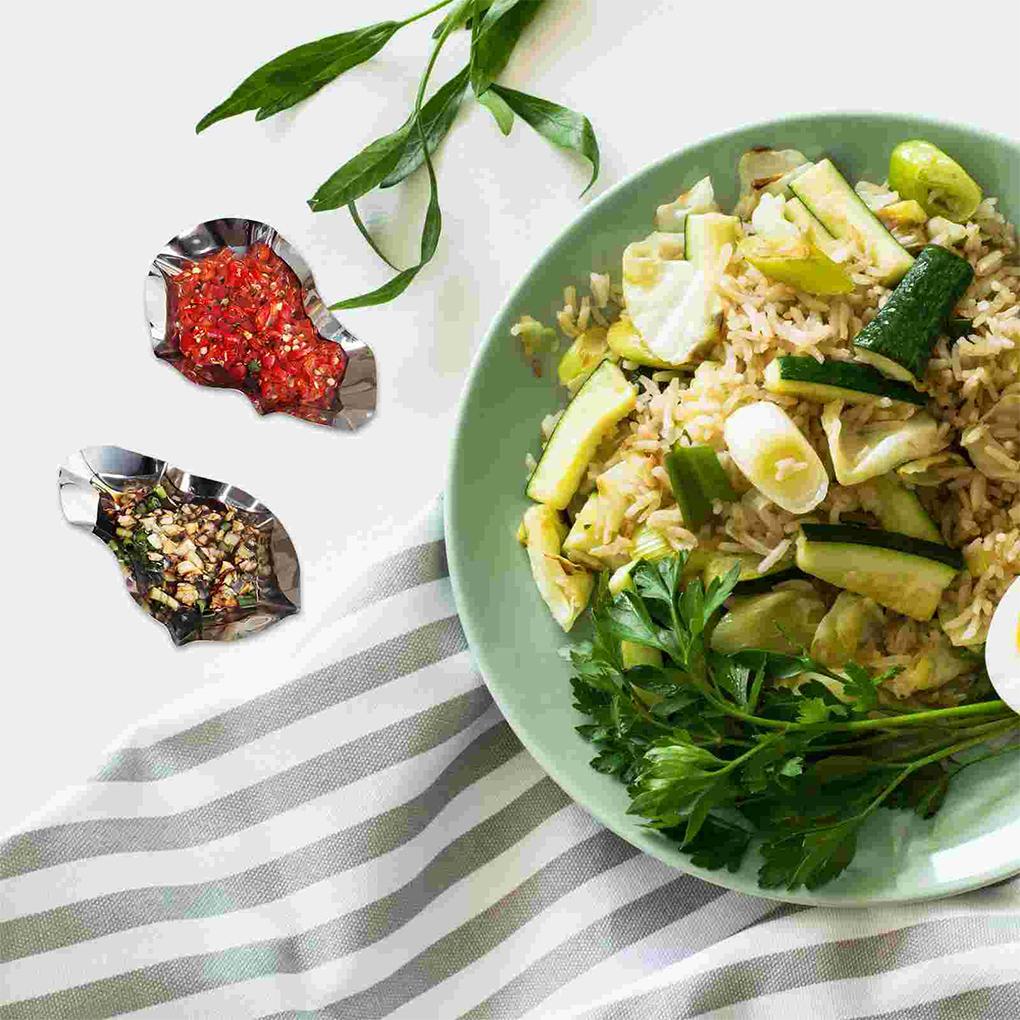 Sauce Dish Portable Stainless Steel Appetizer Tray Roast Spice Seasoning Plates Condiment Washable Dipping Household Kitchen