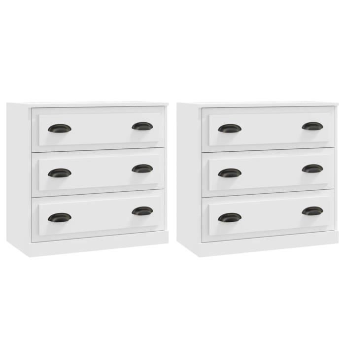 VidaXL Buffets 2 pcs blanc bois d'ingénierie 3185239