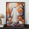 Halloween 5D Ghost Pumpkin Diamond Art Painting Kit Diamond Painting Home Decor Crafts Wall Art Full Drill DIY Decorations Set Gifts