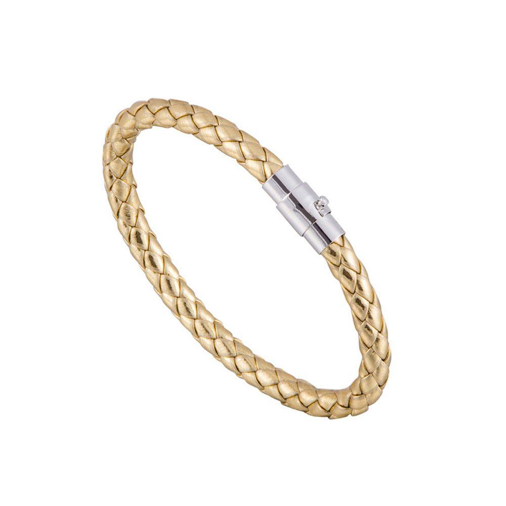 Trendy 1 Piece Women Men PU Leather Braided Fashion Accessories Magnetic Clasp Jewelry Bracelet