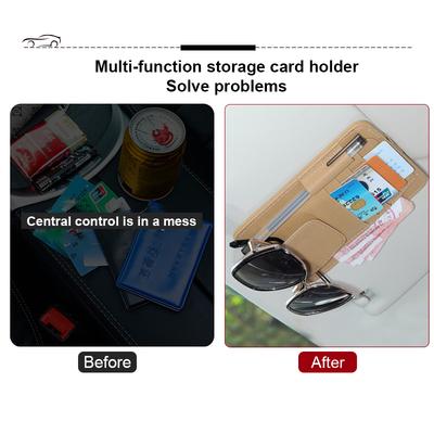 Car Sun Visor Storage Bag Car Glasses Clip Car Interior Supplies 12.5*15CM Car Business Card Holder Bill Holder