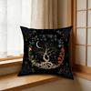 1Pc Mystical Tree Of Life Cushion Cover Black Floral Moon Print Pillowcase For Sofa Bed Decorative Throw Case Home Living Room