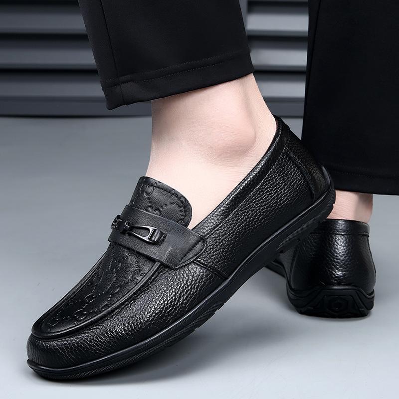 

Light luxury high-end casual new men s fashion leather shoes comfortable one-pedal leather soft sole 44