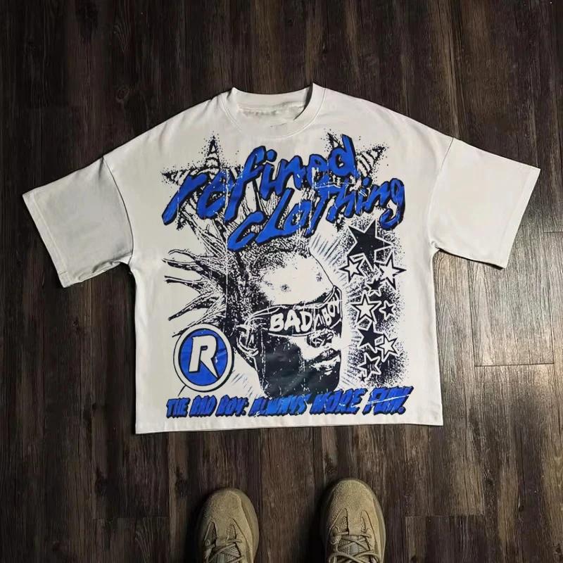 Graphic T-shirt Men Women Vintage Top Hip Hop Streetwear Oversized Tshirt Short Sleeve Casual Clothing Summer Fashion Y2K Tee