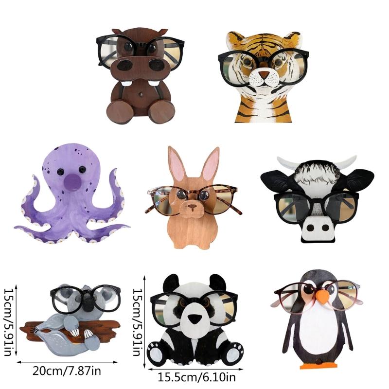 Animal Glasses Rack 3D Animal Wooden Carvings Sunglasses Display Rack Shelf Eyeglasses Show Stand Jewelry Holder X3UC