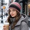 Versatile Lazy Style Hair Tie Women's Geometry Print Slouchy Hat Casual Soft Stretch Skull Colorful Geometric Pattern Hat Cap Warm Cancer
