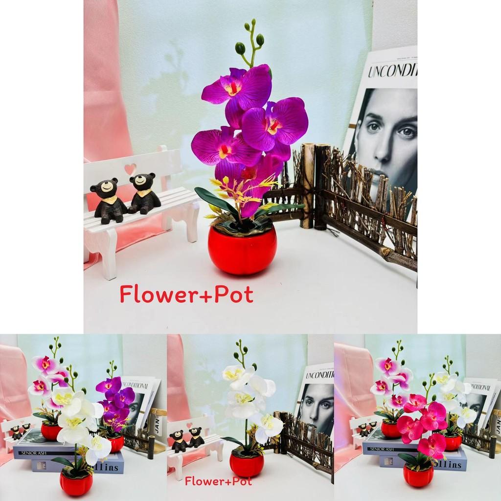 Phalaenopsis Fake Flower Arrangement With Silk And Plastic For Wedding Decor