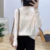 Base Layer Sweater Loose Half Turtleneck Knitted Sweater for Women Casual Long-sleeved Pullover for Autumn and Winter