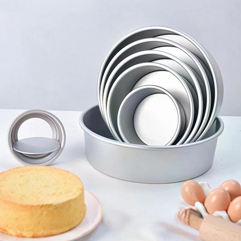 1pc Cake Mould Aluminum Alloy Round Pudding Cheesecake Mold Cake Mold Baking Mould With Removable Bottom Cake Mold Kitchen Tools
