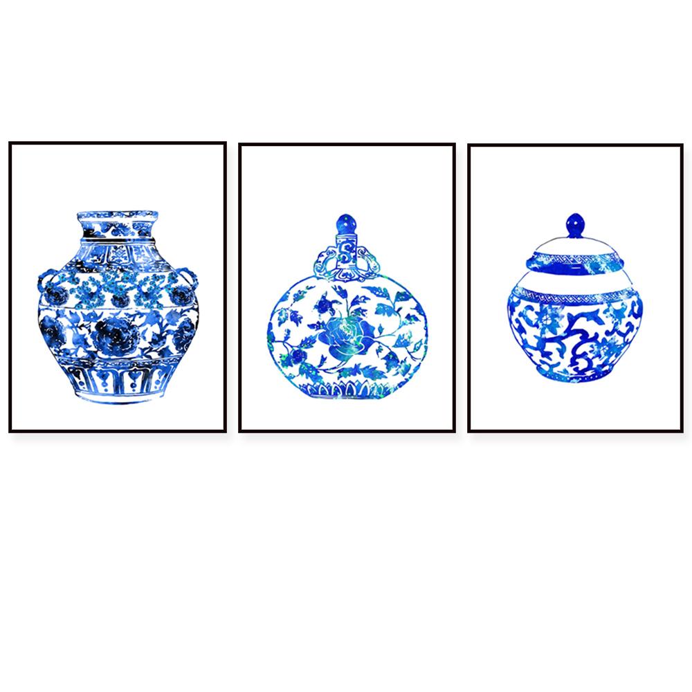 Ginger Jar Canvas Poster, Ginger Jar Printing, Watercolor Ginger Jar, Ginger Jar Art Deco Poster