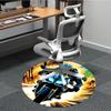 1pc Motorbike Rider Office Round Area Rug, Indoor Mat Suitable ForOffice, Under Office Chairs Bedroom Living Room Home Decor, Room Deco T080