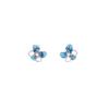 Ethnic Style Blue Flower Pearl Stud Earrings Personalized Niche Earrings Fashion Temperament High-End Earrings