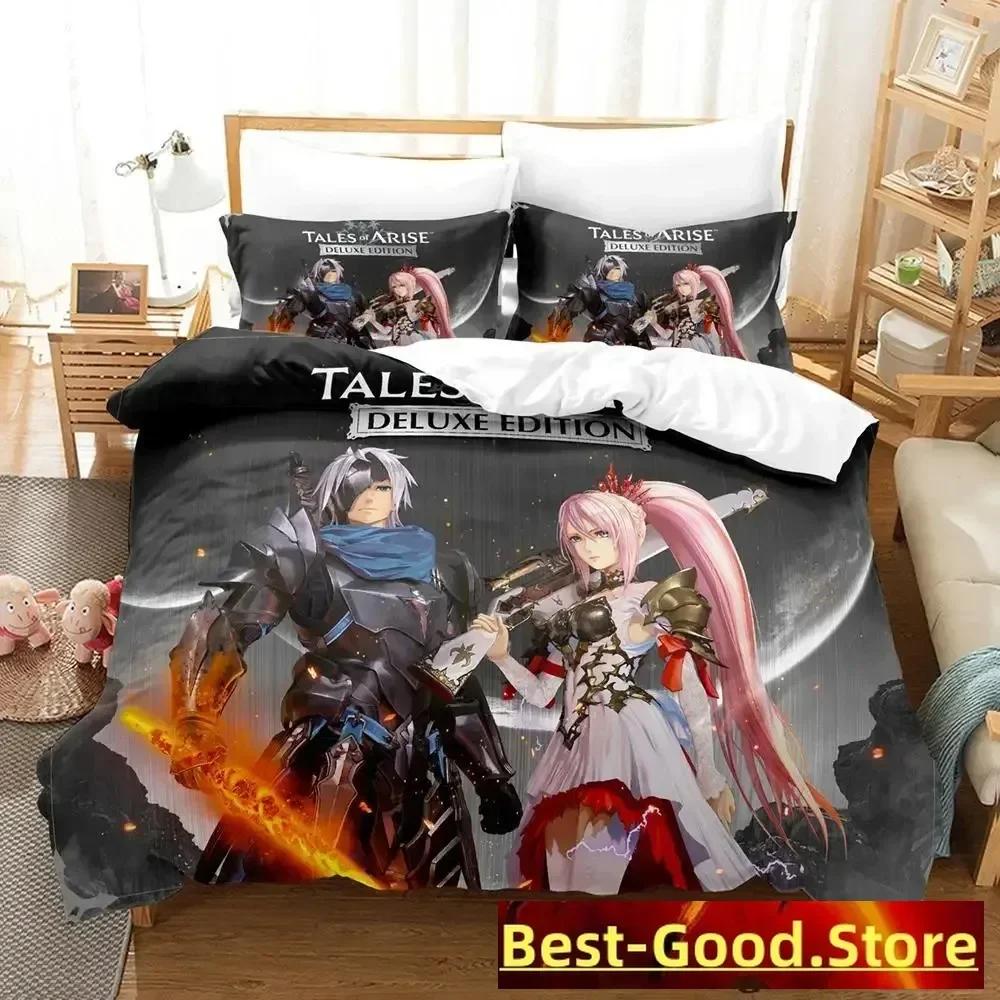 Tales of Arise Beding Set Einzelbett Doppelbett Bedrucktes Bettwäsche-Set Mit Kissenbezug Bett Weiche Bettdecke Weich Einzel Doppel Queen Super King-Size Abmessungend