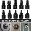 10Pcs Screw Extractor Kit Alloy Steel Damaged Screw Remover Metal Set Easy Out Drill Bits Bolt Stud Multi-Spline Screw Extractor