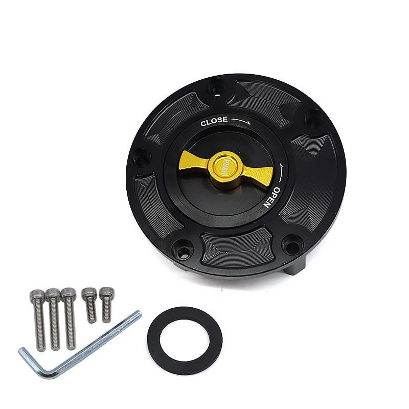 SH-L6005: Quick-release aluminum alloy fuel tank cap for motorcycle modifications.