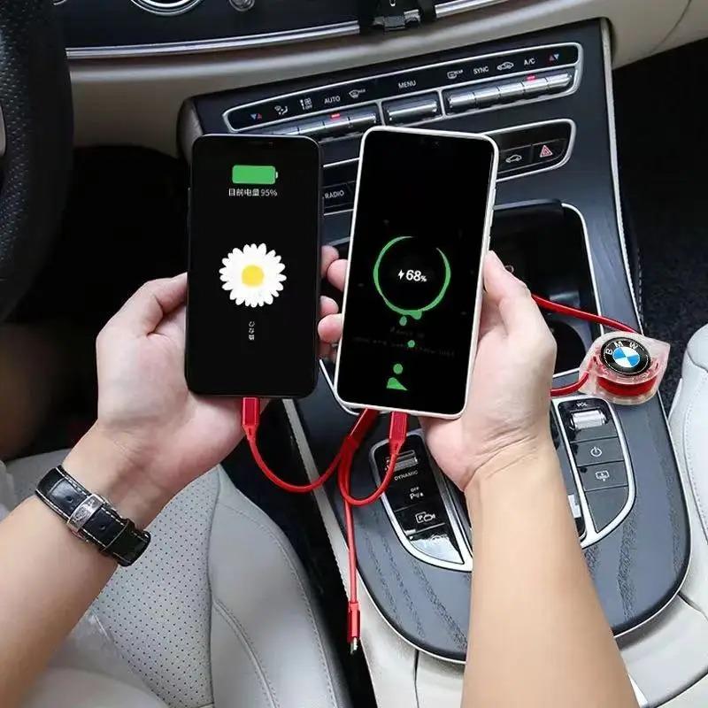 Car Interior 3 In 1 Fast Charger USB Data Cable Accessory For BMW E46 E60 E64 F10 F20 F30 F06 F12 F13 E90 E92 E93 F80 F82 F87 M1