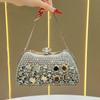 Luxury Ladies Clutch Bag With Rhinestone Embellishments For Evening Parties And Formal Events
