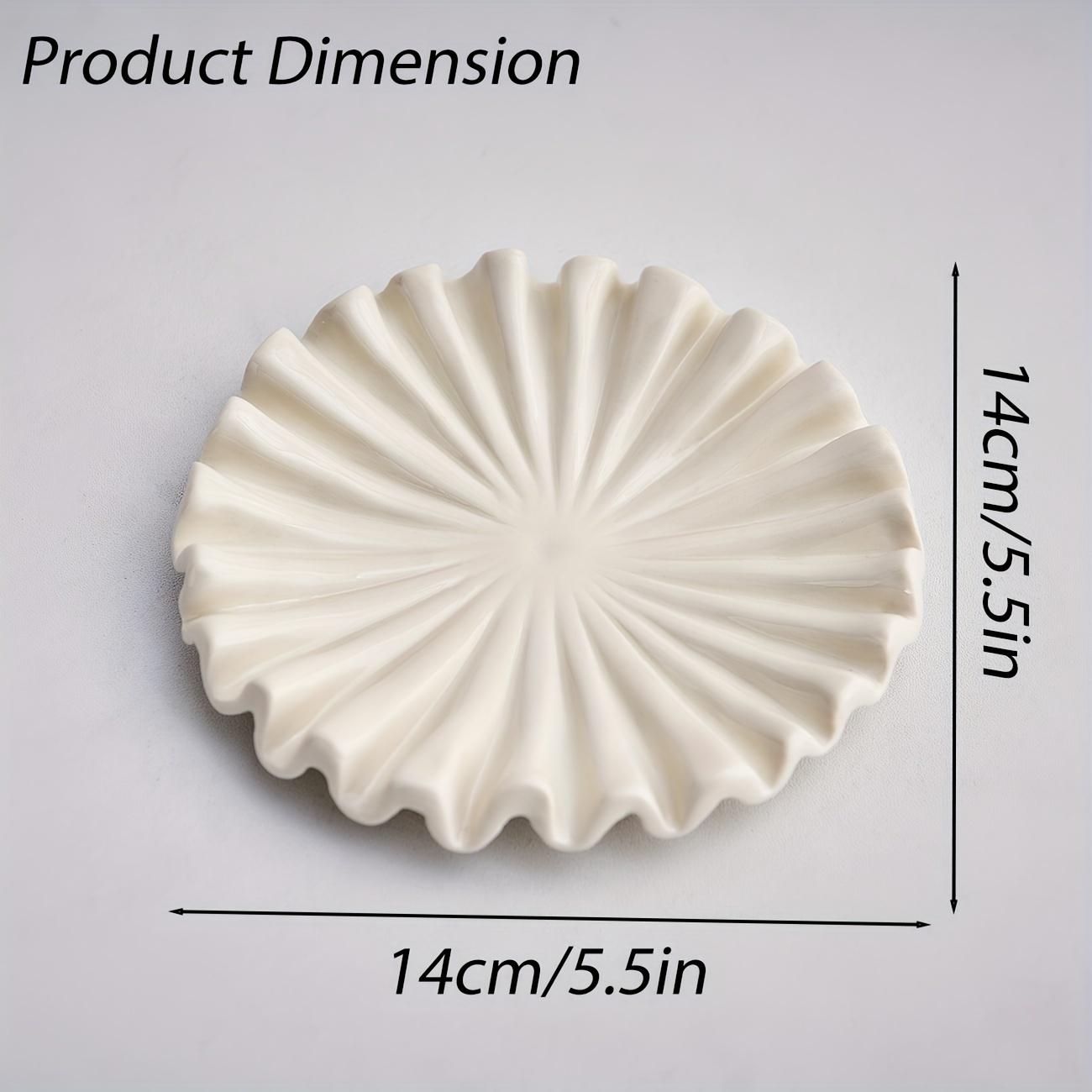 

Ceramic Ruffle Jewelry Tray Decor Tray High-grade Earrings Necklaces Jewelry Bowl Coffee Table Organizer Jewelry Display Plate белый