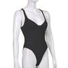 2022 European and American Women's Bodysuit Tight-fitting Thin Low-necked Chest Type Sexy Solid Color Sling Jumpsuit