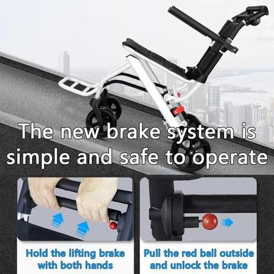 Outdoor Portable Wheel Chair Old People Hand Push Travel Trolly Foldable Wheelchair With Footrest Armrest Ultra Lightweight