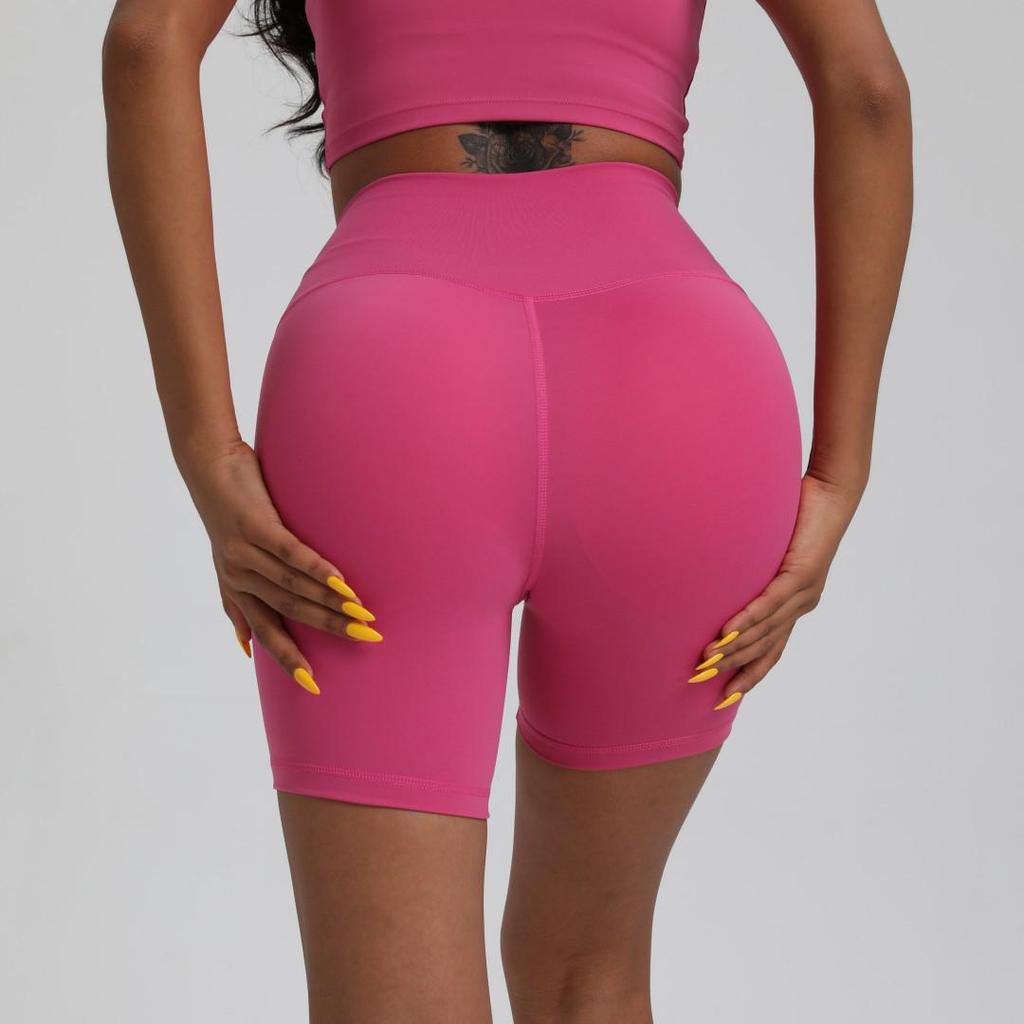 Women's High-Waist Double-Sided Brushed Cycling Yoga Shorts | Breathable, High Elastic, Anti-Exposure 4-Point Design