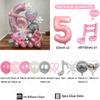 57pcs Slivery Heart Disco Balloon Silver Number Birthday Balloon Set Pink Music Note Children Adult Festive Party Decorations