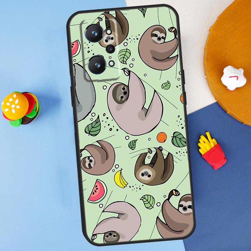 Cute Sloth Animal For Realme 14 13 12 10 11 Pro Plus GT 6 6T 5 GT7 Pro C55 C51 C21Y C25S C67 C75 C53 C61 Case