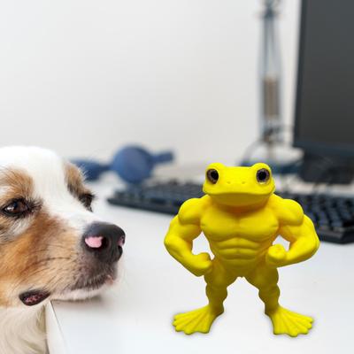 3D tištěná socha svalové žáby PLA stojící figurka žáby domácí kancelář stolní dekorace ozdoba dárek pro fitness nadšence