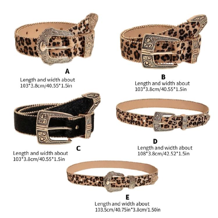 2000s Waistbelt for Women Decorative Belt for Pants Skirt Fashion Leopard Pattern Belt Popular Belt Elegant Buckle Belt