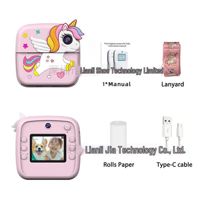 Kids Instant Print Camera HD Dual Lens Video Recorder with Games