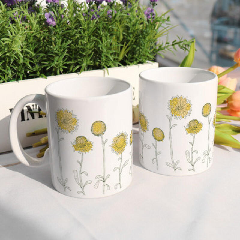 ci455-Design Mug 2p-Sunflower Field Illustration