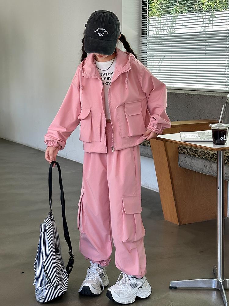 Modny Dziewczęcy Dwuczęściowy Zestaw Sportowy na Wiosnę/Jesień 2025 - Stylowy i Casualowy dla Dzieci w Średnim i Starszym Wieku