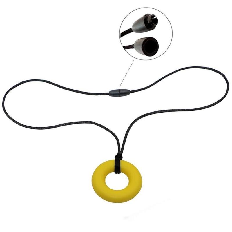 Wygodny naszyjnik dla niemowląt do ząbkowania Odporny na alergie Silikonowy wisior w kształcie kółka Dla karmiących matek