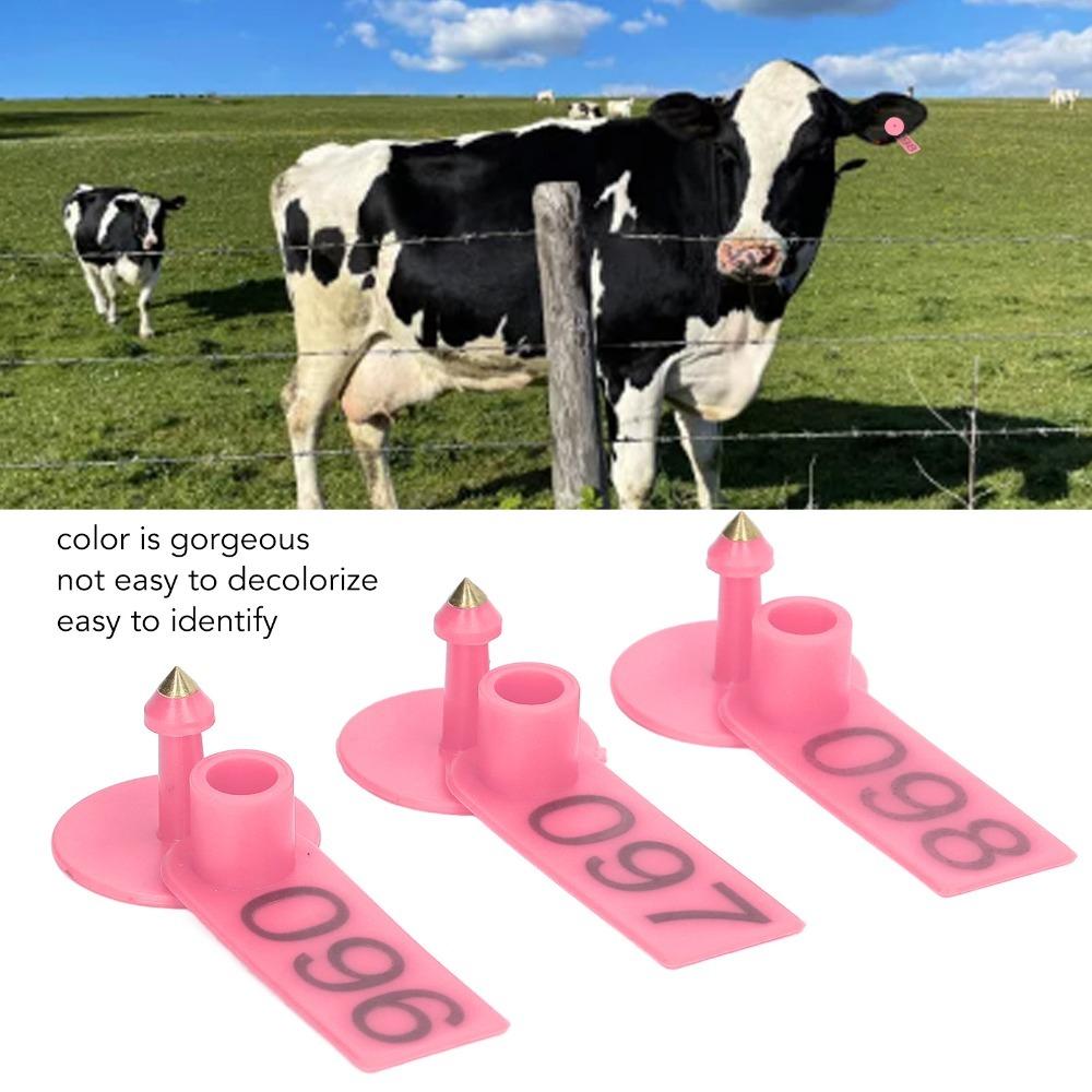 100Pcs Flexible Numbered Cattle Ear Tags PP Livestock Identification Card Livestock Ear Tags Fox